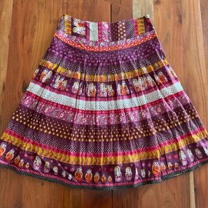 Vibrant Colorful A-Line Skirt Printed with Nesting Dolls